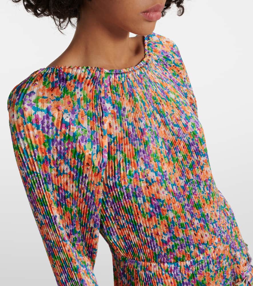 Floral pleated midi dress