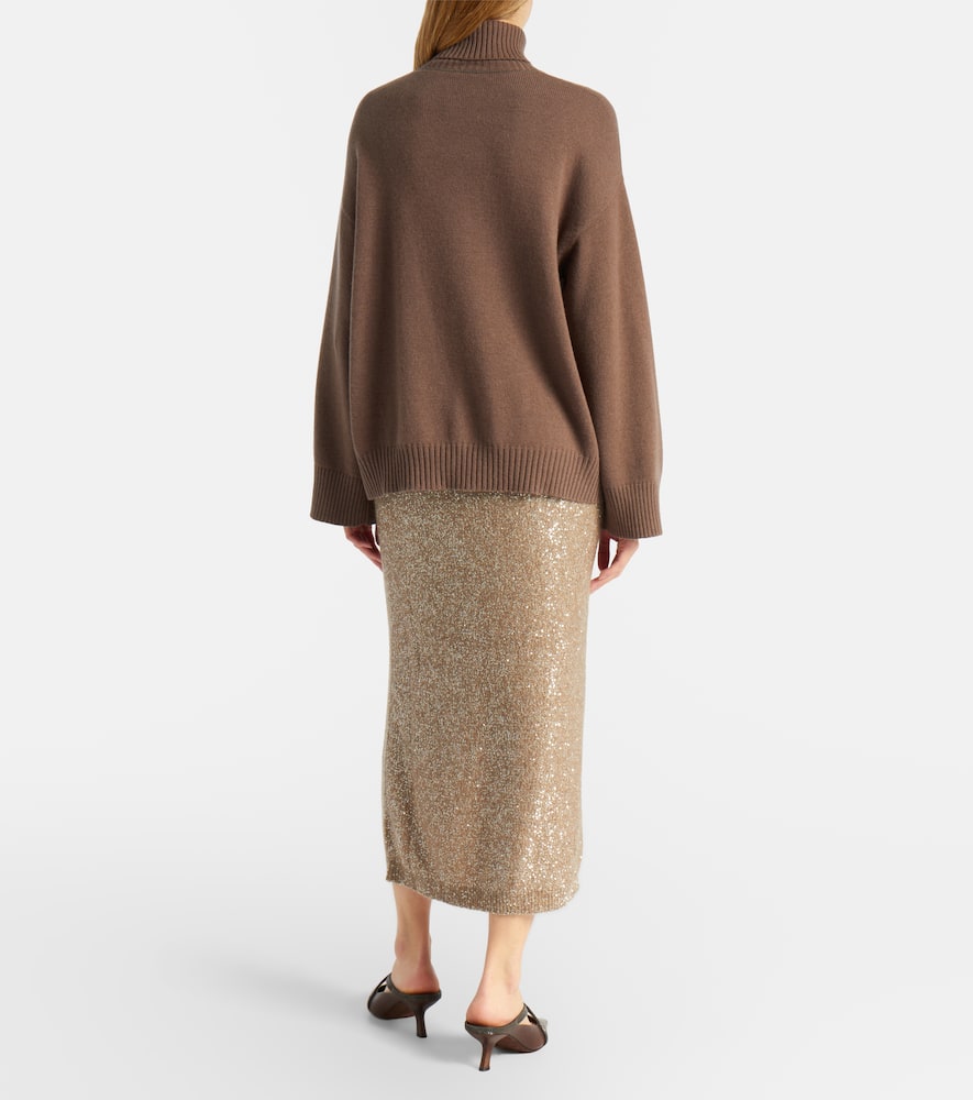 Lamé pencil skirt