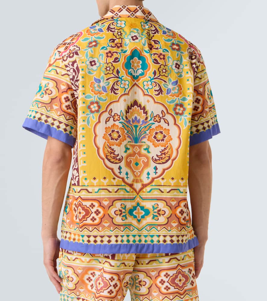 Printed cotton bowling shirt