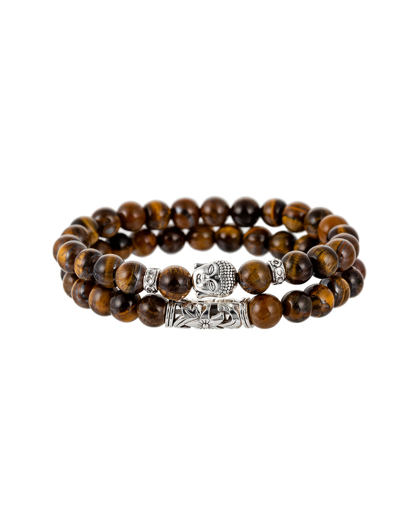 Luxe Collection Luka Tiger Eye 2 Piece Beaded Bracelet