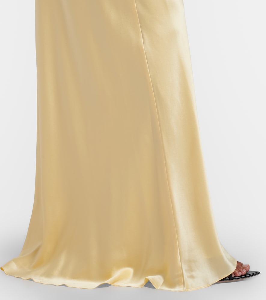 Draped silk satin gown