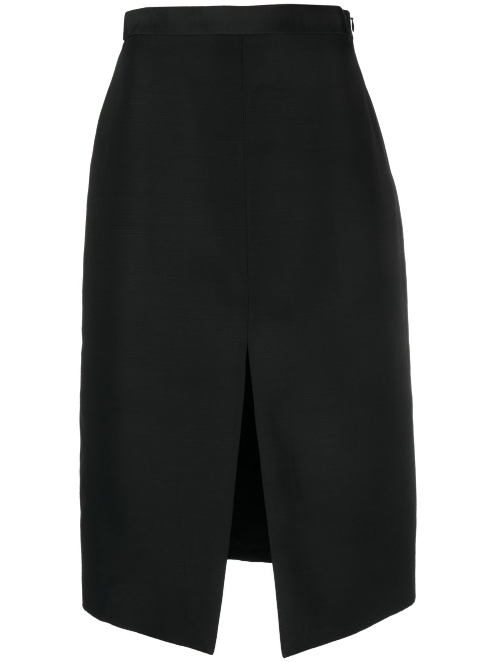 Slit-detail straight skirt - Black