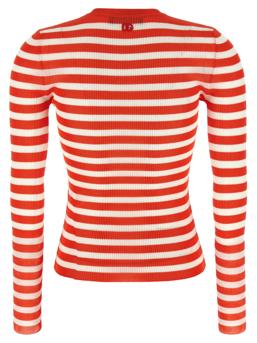 Striped Viscose Cardigan Sweaters And Cardigans Orange