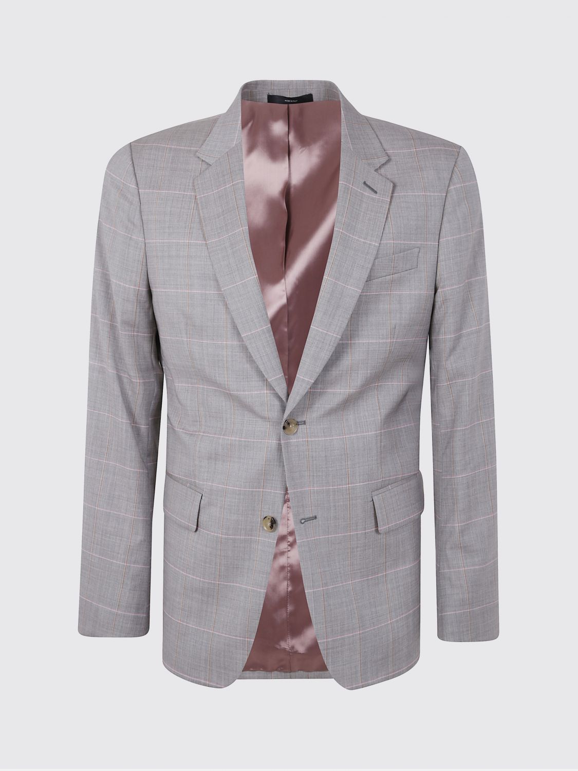 Checked-pattern single-breasted blazer - Grey