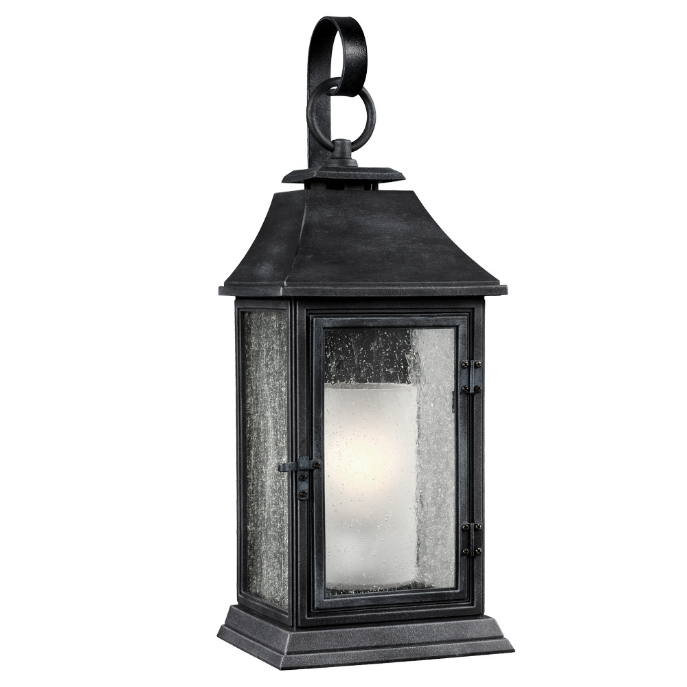 Visual Comfort Studio Shepherd Outdoor Wall Light in Dark Weathered Zinc by Sean Lavin