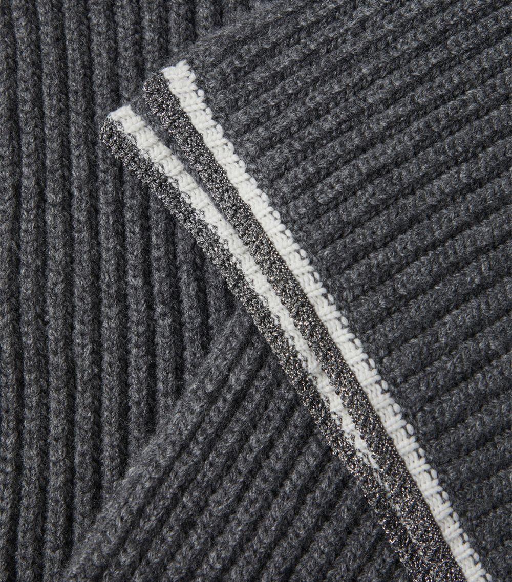 Cashmere Rib-Knit Scarf