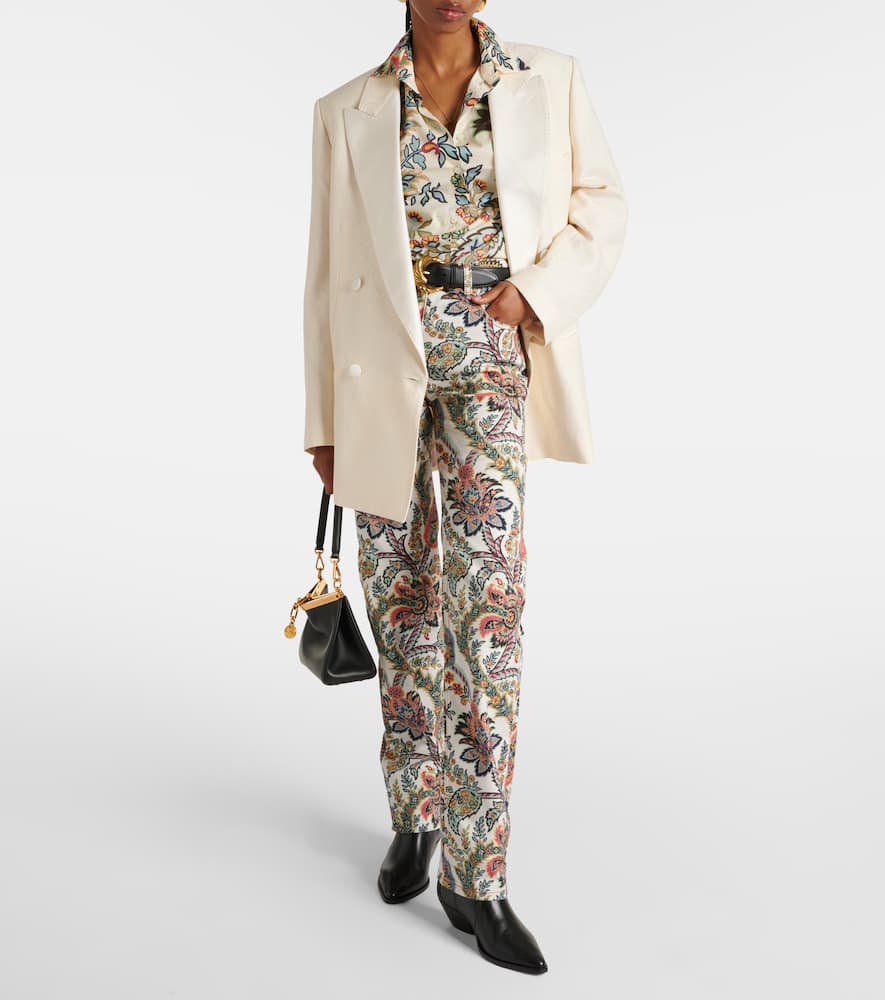 Floral cotton-blend shirt