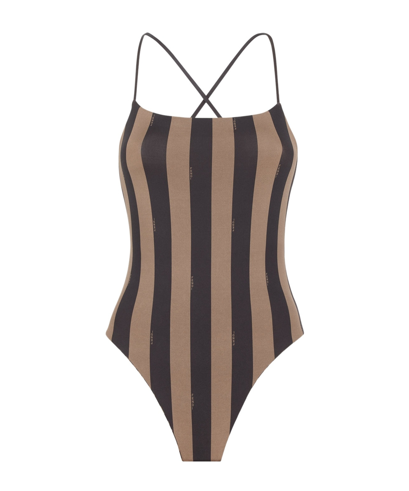 Brown Lycra reversible swimsuit
