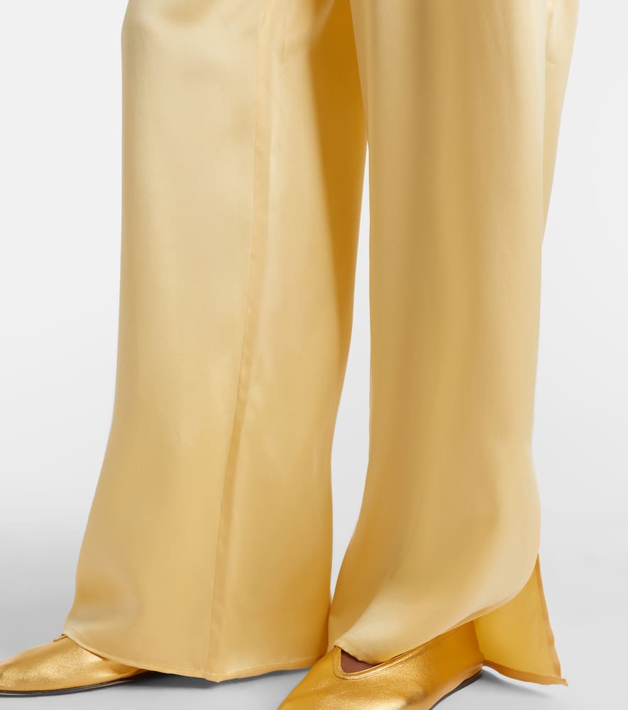 Loreto silk charmeuse wide-leg pants