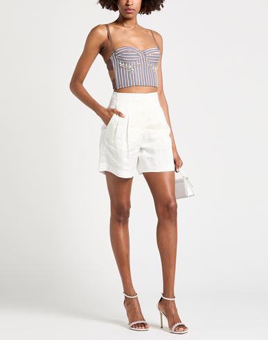 Woman Shorts & Bermuda Shorts White Size 6 Linen