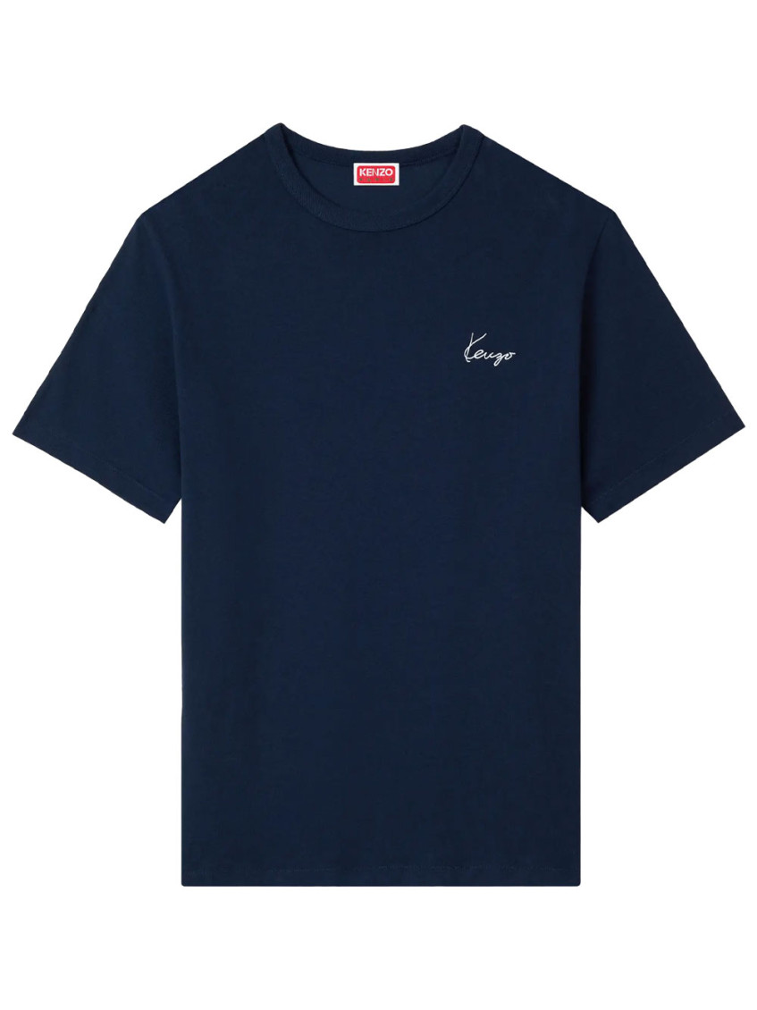 Navy Blue Logo Crew Neck T-Shirt
