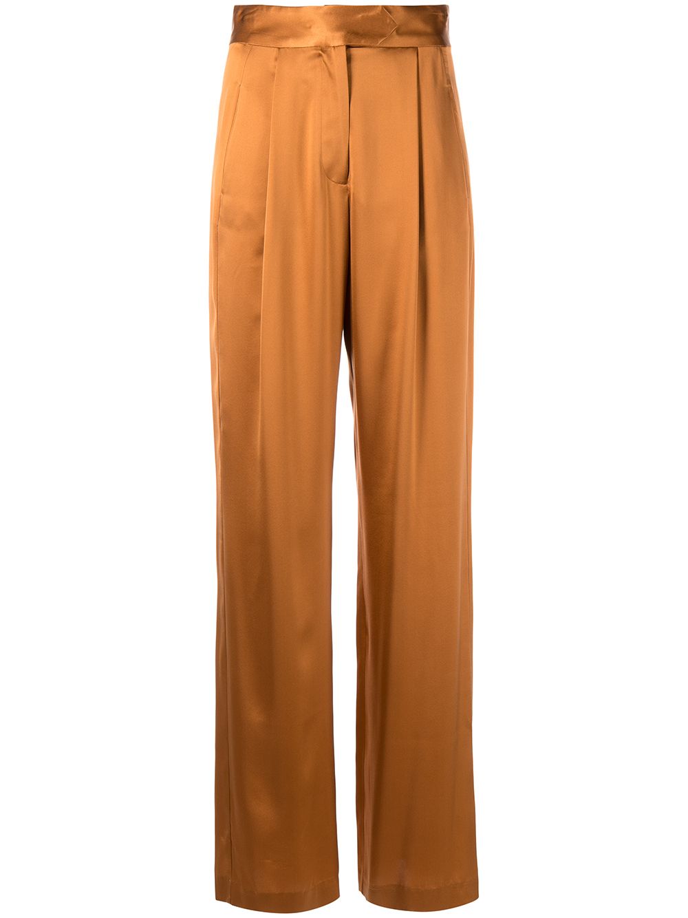 Wide-leg silk satin trousers - Orange
