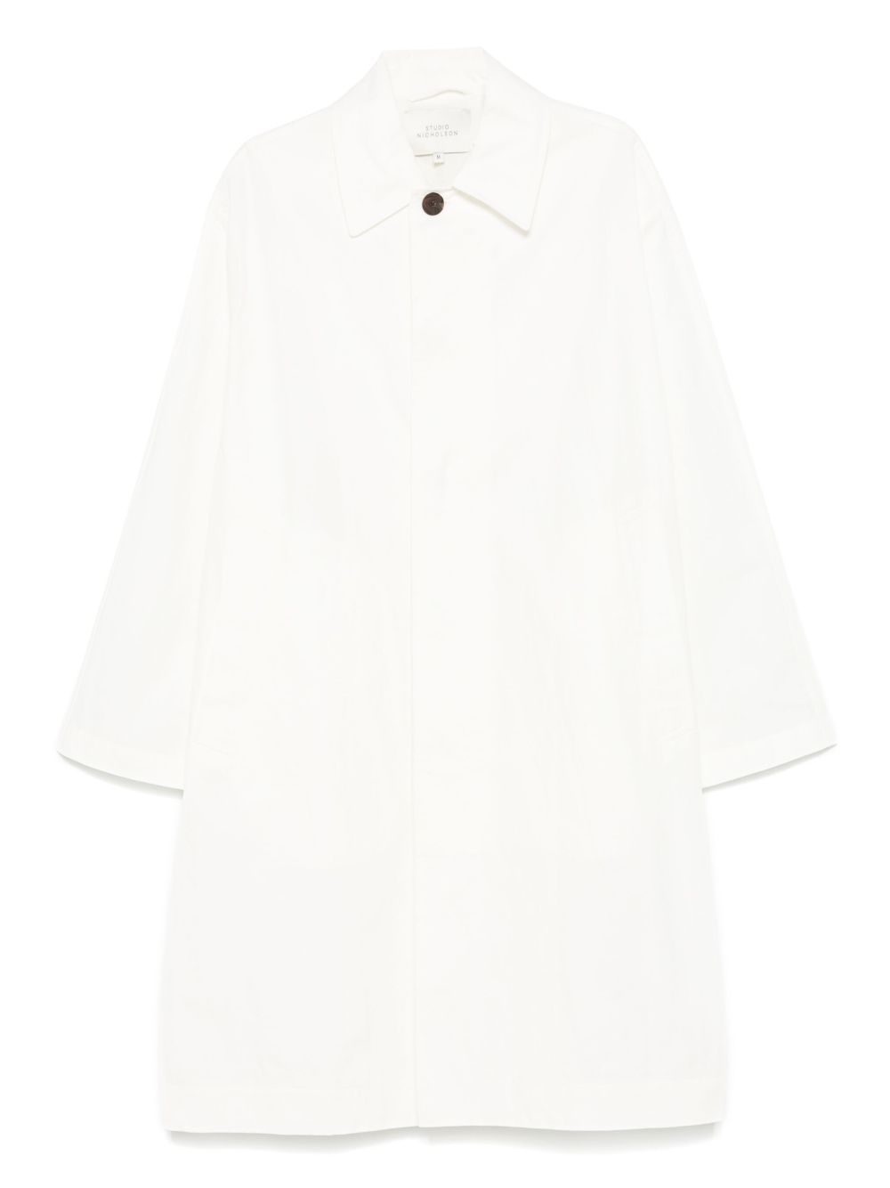 Nylon and Cotton Blend Coat — White