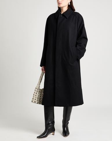 Maison Flâneur Woman Coat Black Size 12 Wool, Polyamide