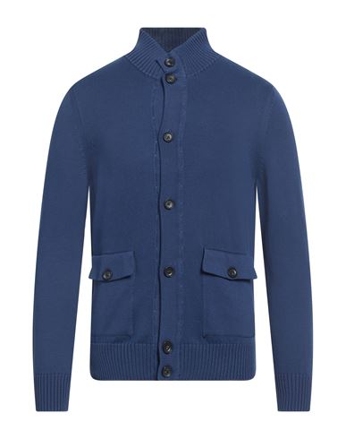 Man Cardigan Navy Size 42 Cotton