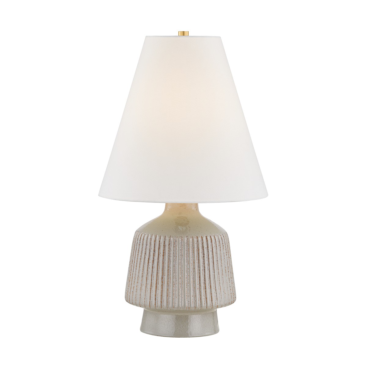 Aged Brass Ceramic Coccon Table Lamp from the King Collection