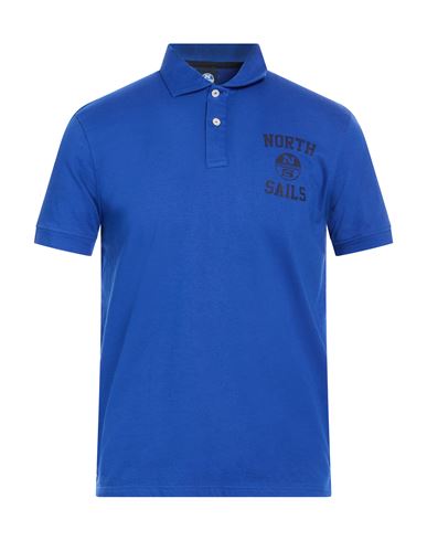Man Polo shirt Bright blue Size M Cotton, Elastane