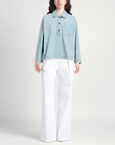 Woman Top Blue Size 8 Cotton