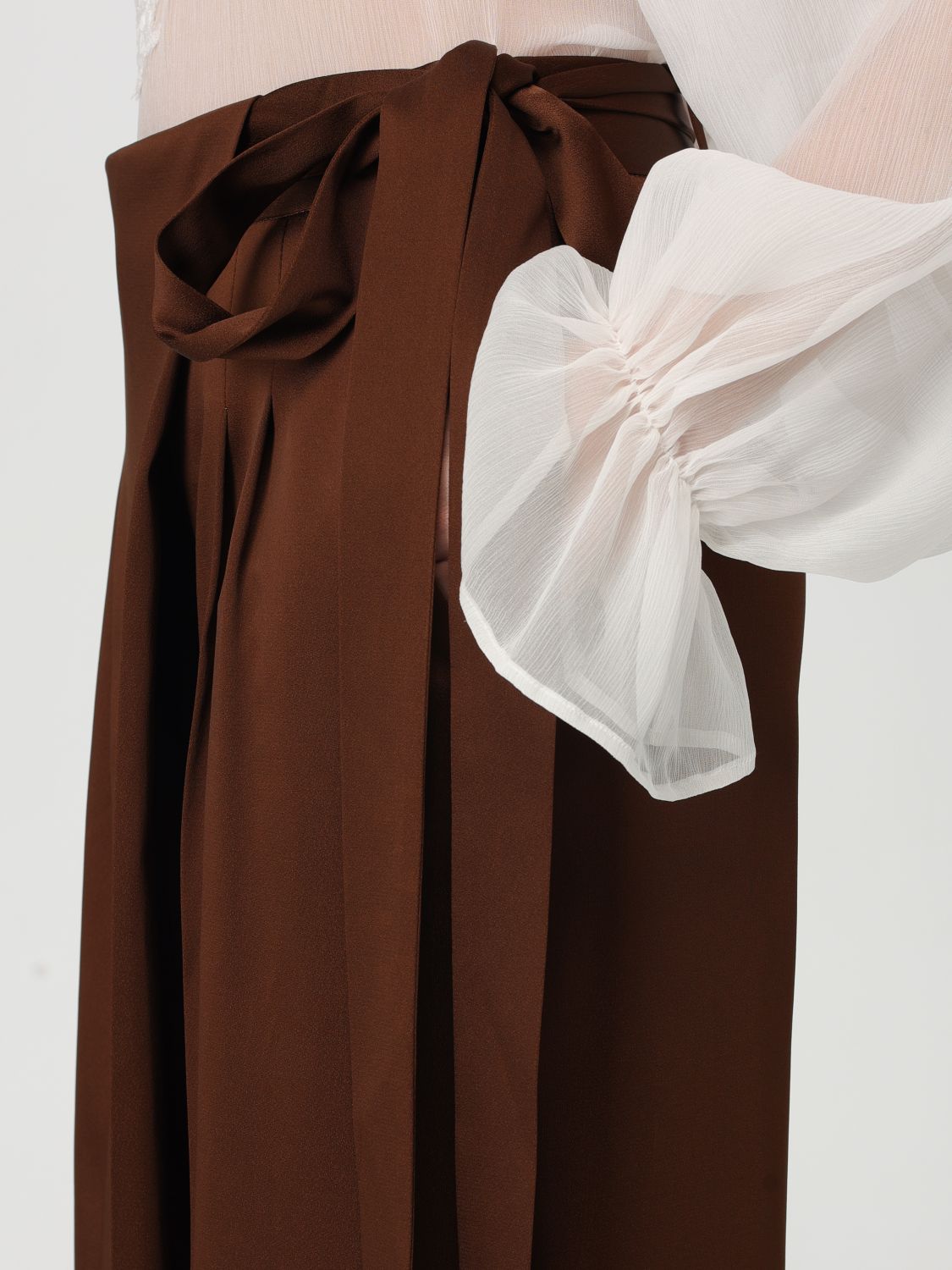Tied-waist trousers - Brown
