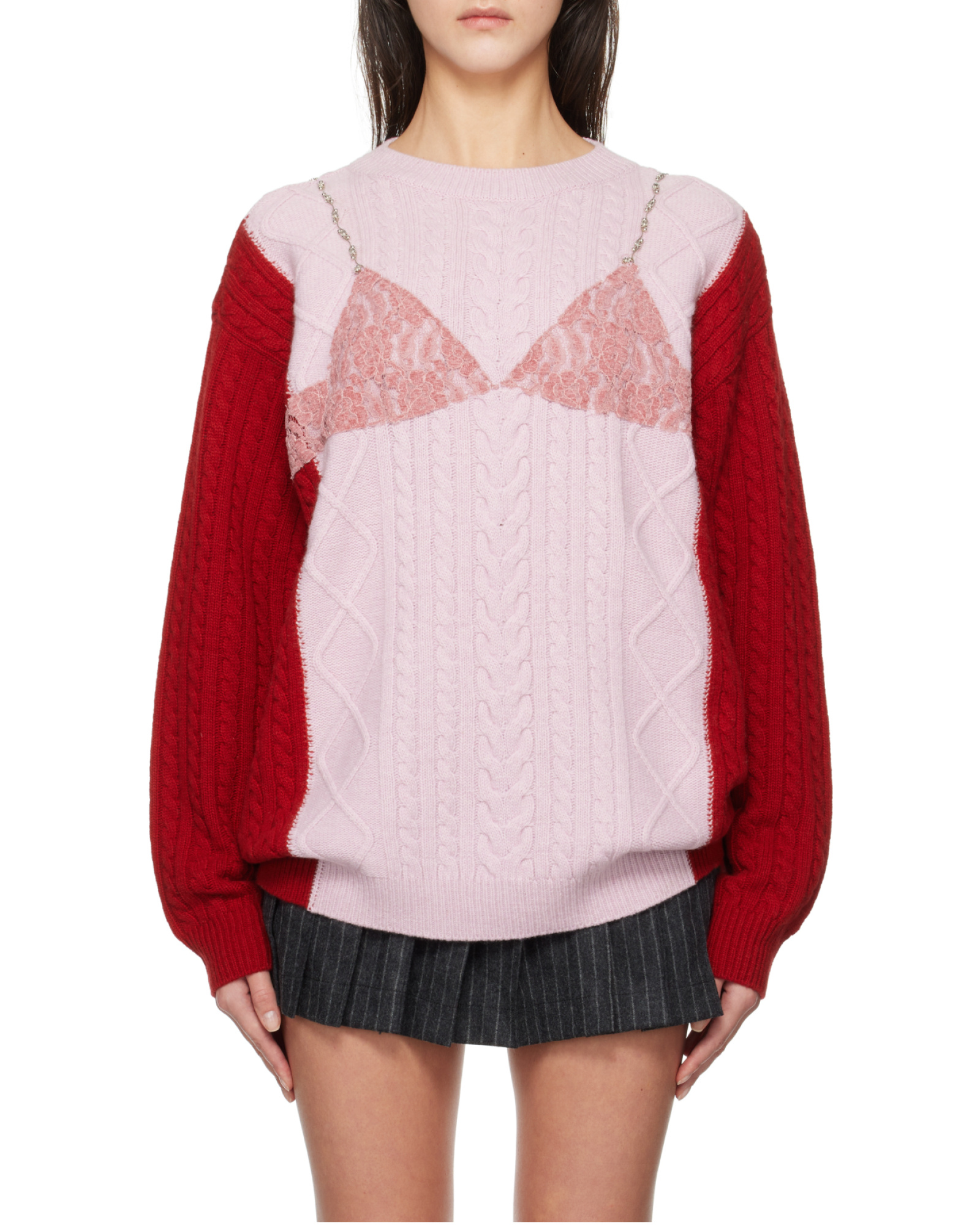 Twisted knitted sweater