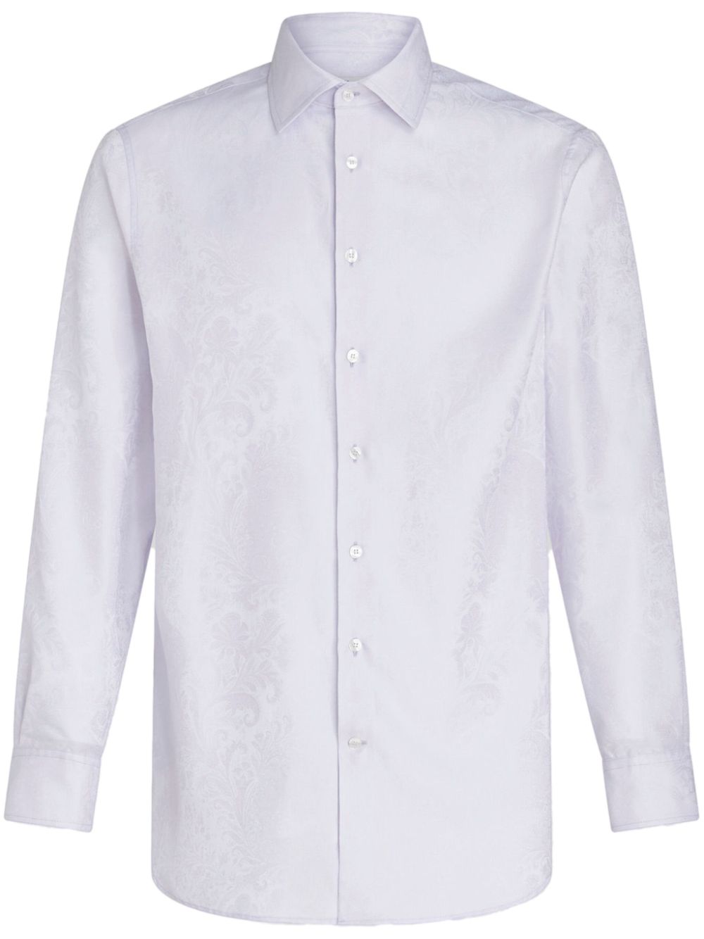 Paisley-jacquard cotton shirt - Blue