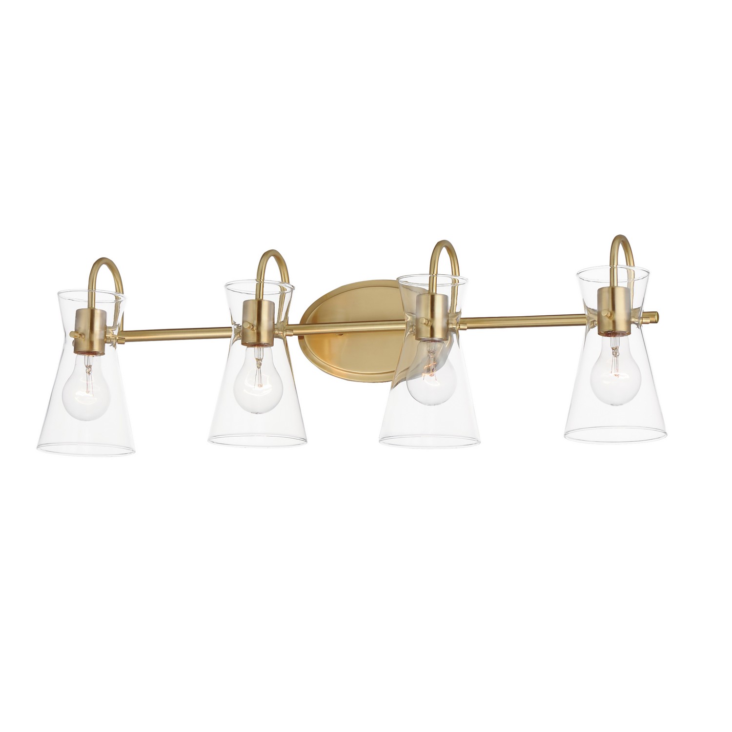 Natural Aged Brass Four Light Bath Vanity from the Ava Collection