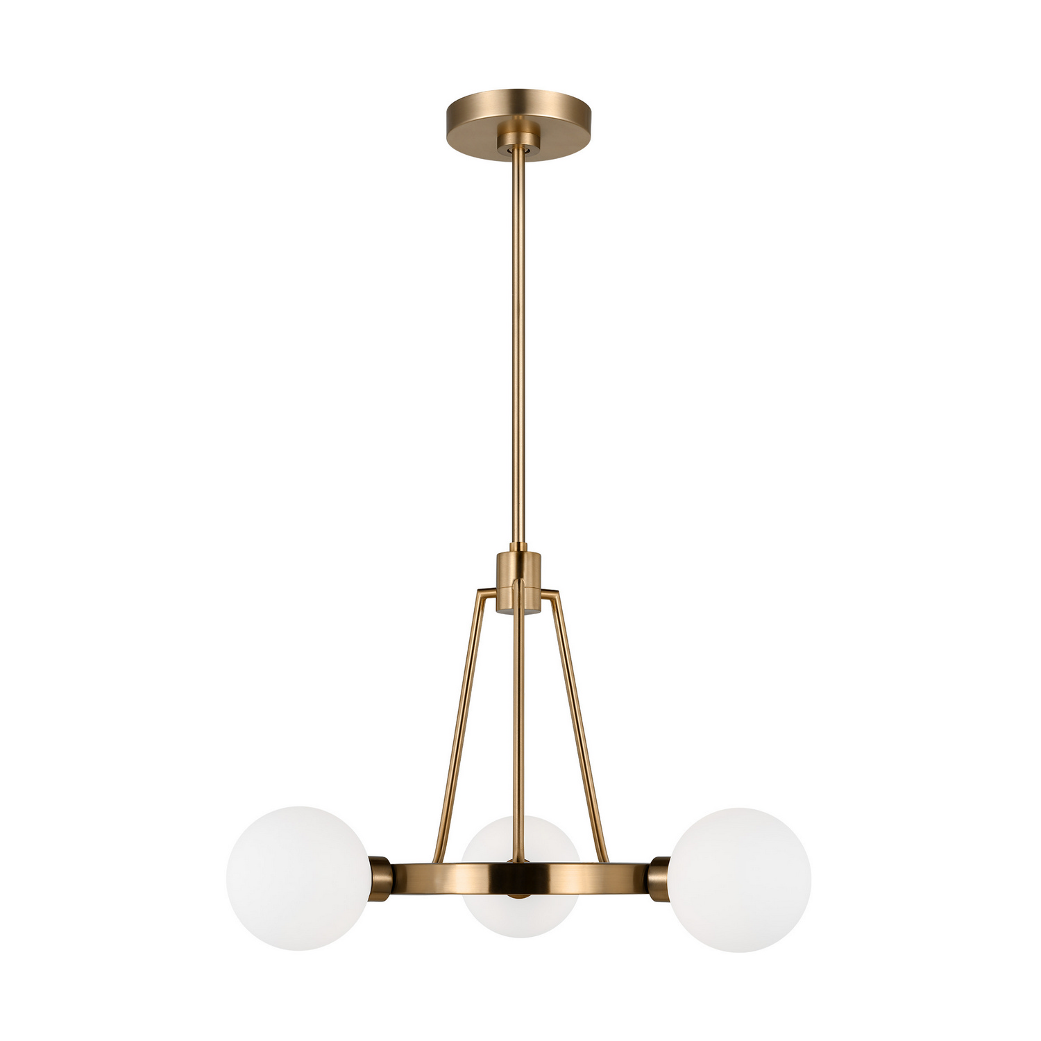 Satin Brass Three Light Chandelier from the Clybourn Collection
