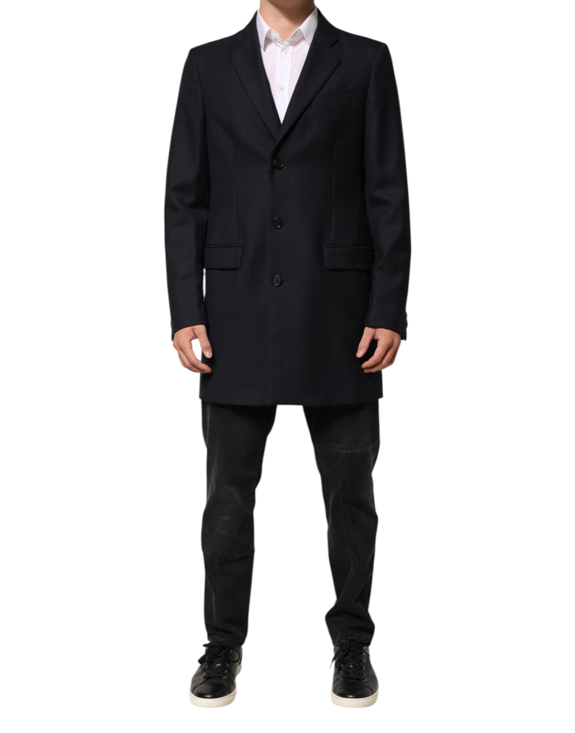 Virgin Wool Blazer — Navy