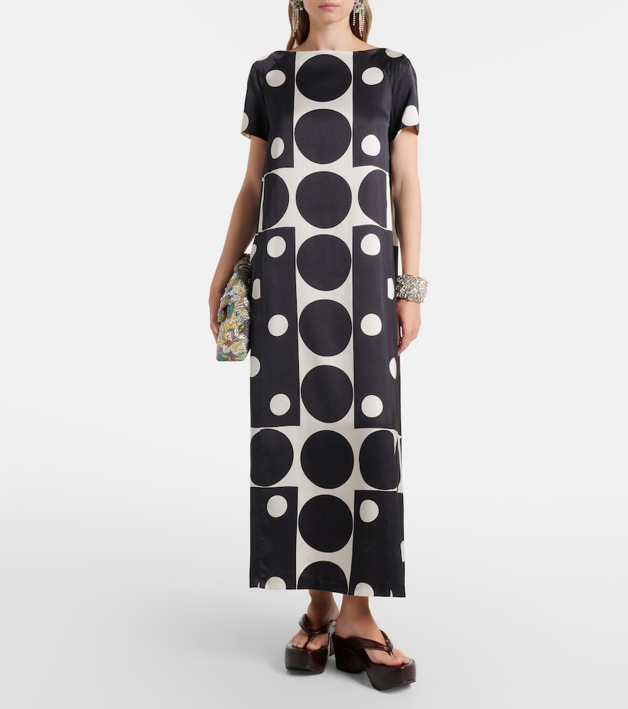 Polka-dot maxi dress