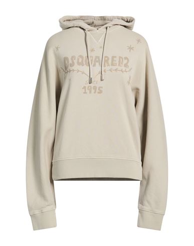 Woman Sweatshirt Sand Size L Cotton