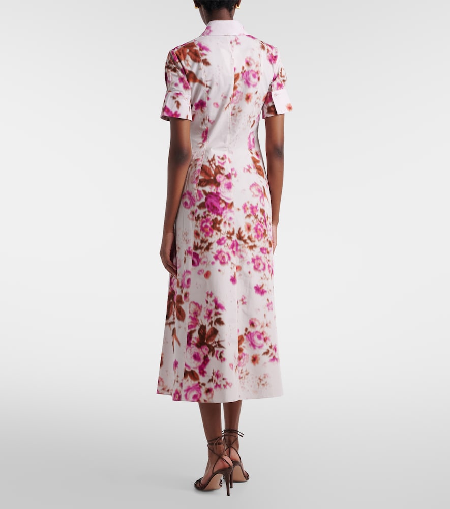 Floral cotton poplin shirt dress