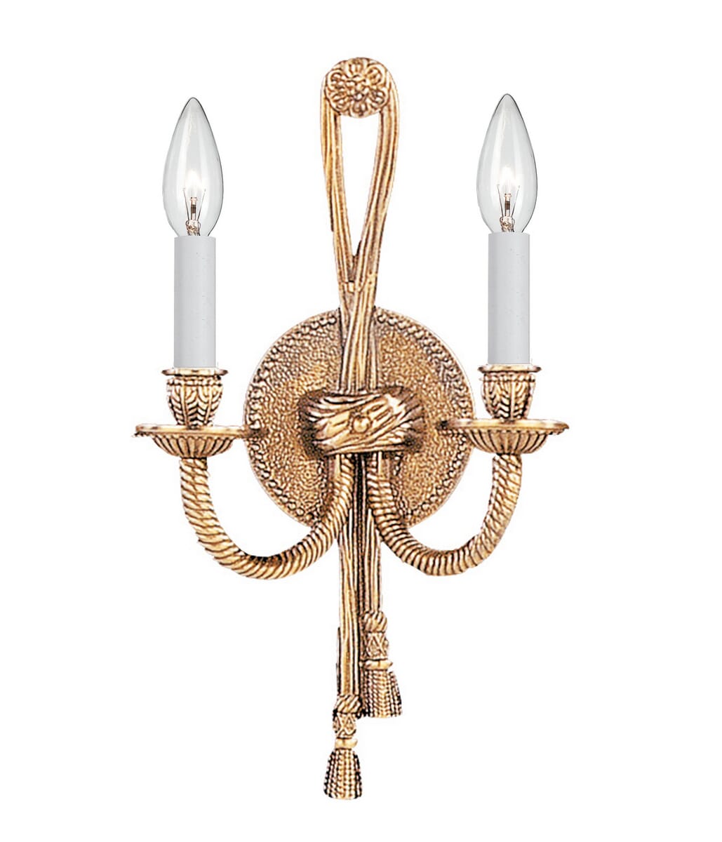 2-Light 15" Wall Sconce in Olde Bra