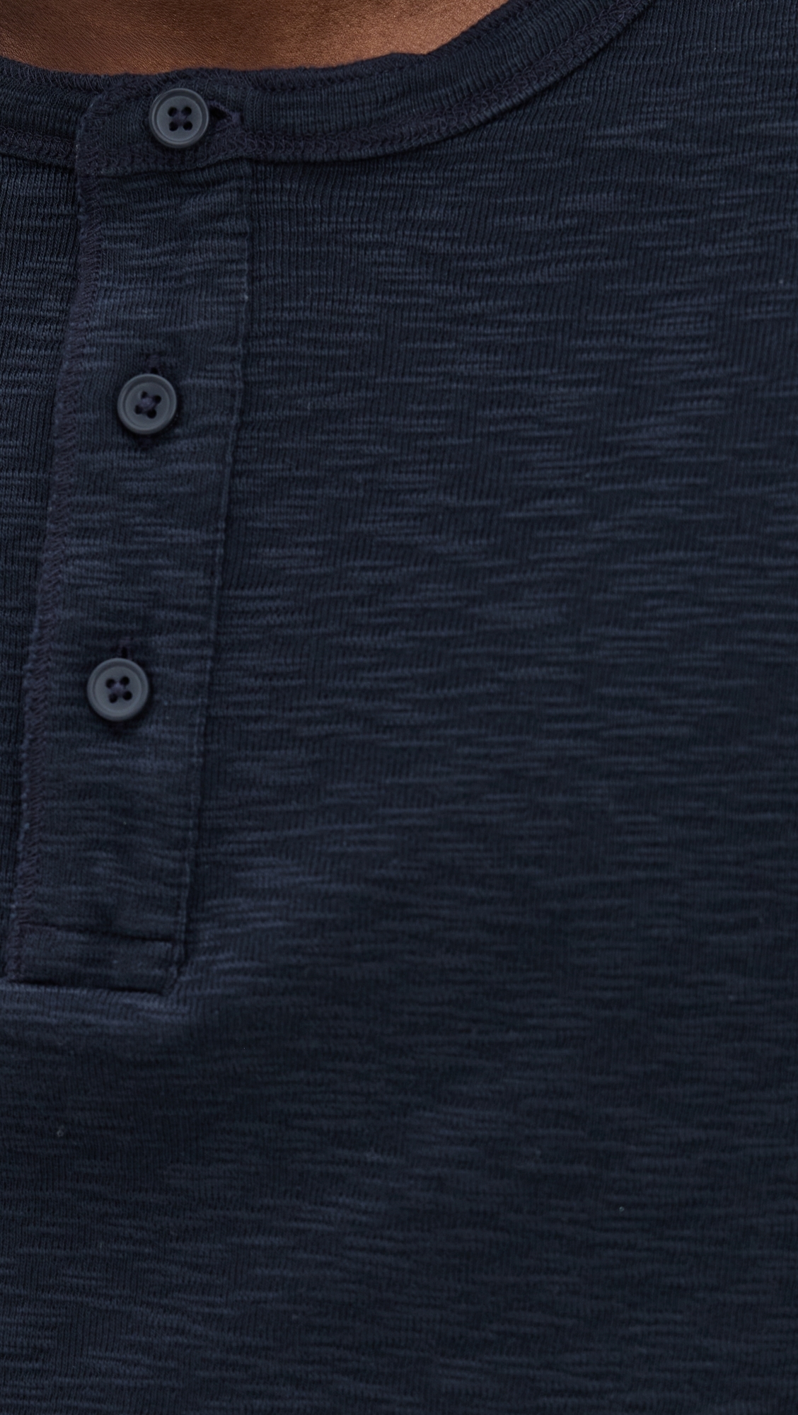 Reigning Champ 1x1 Slub Slim Henley Navy