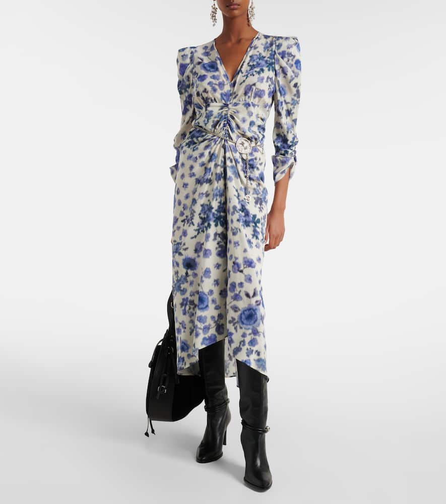 Albini floral silk-blend midi dress