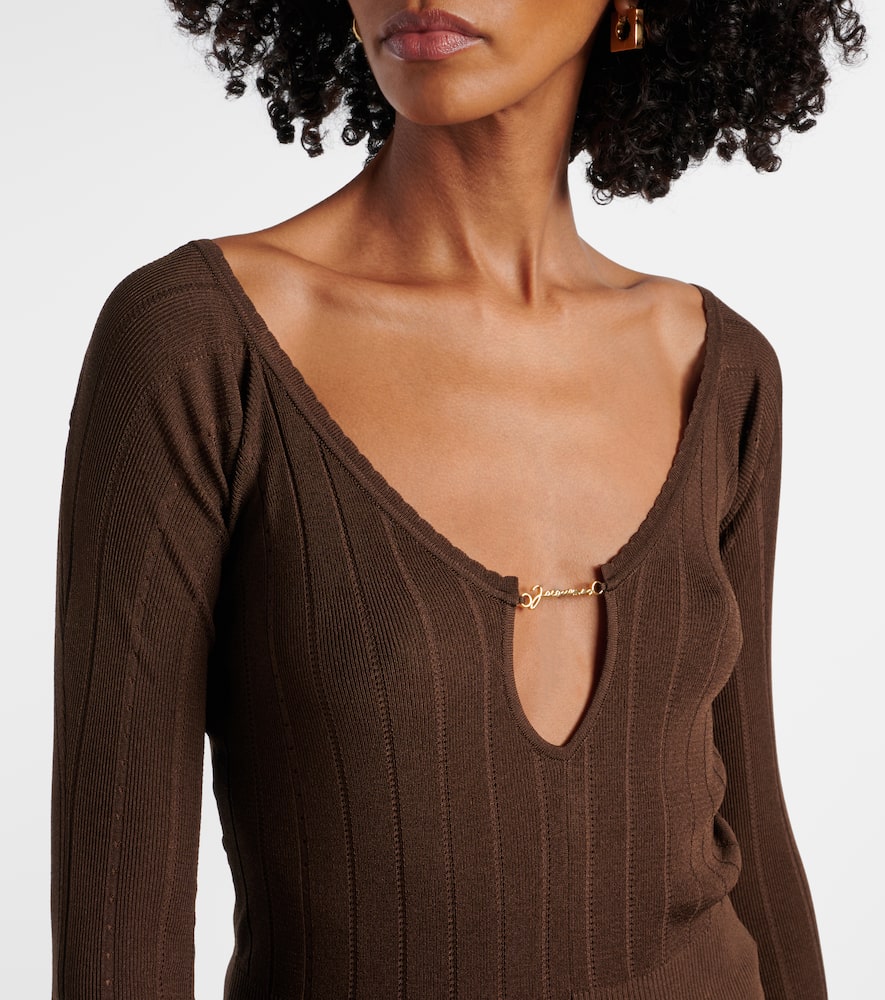 Pralù logo ribbed-knit top