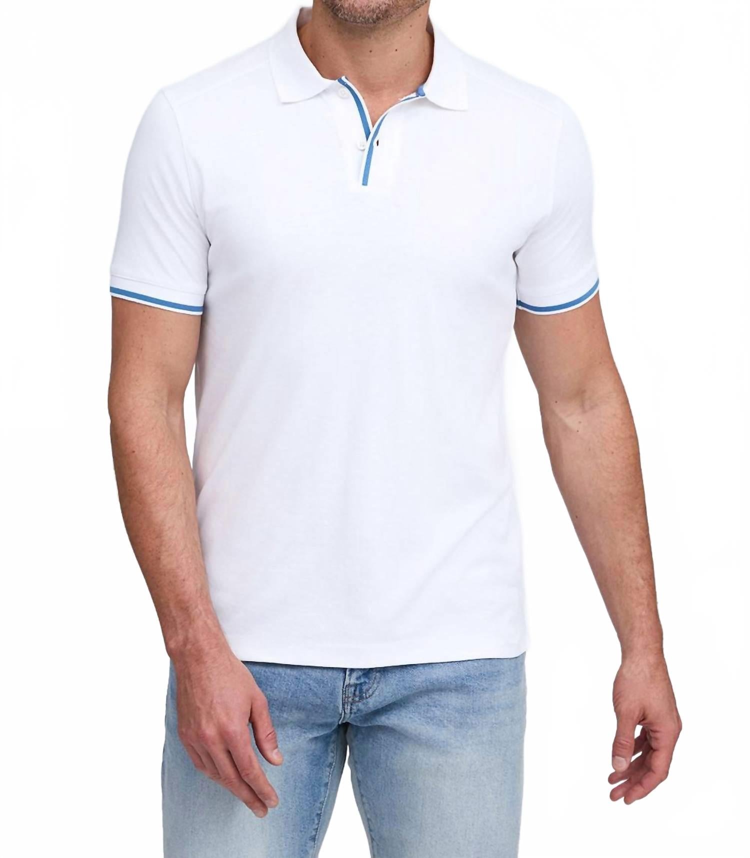 Nolan Short Sleeve Collared Shirt In White