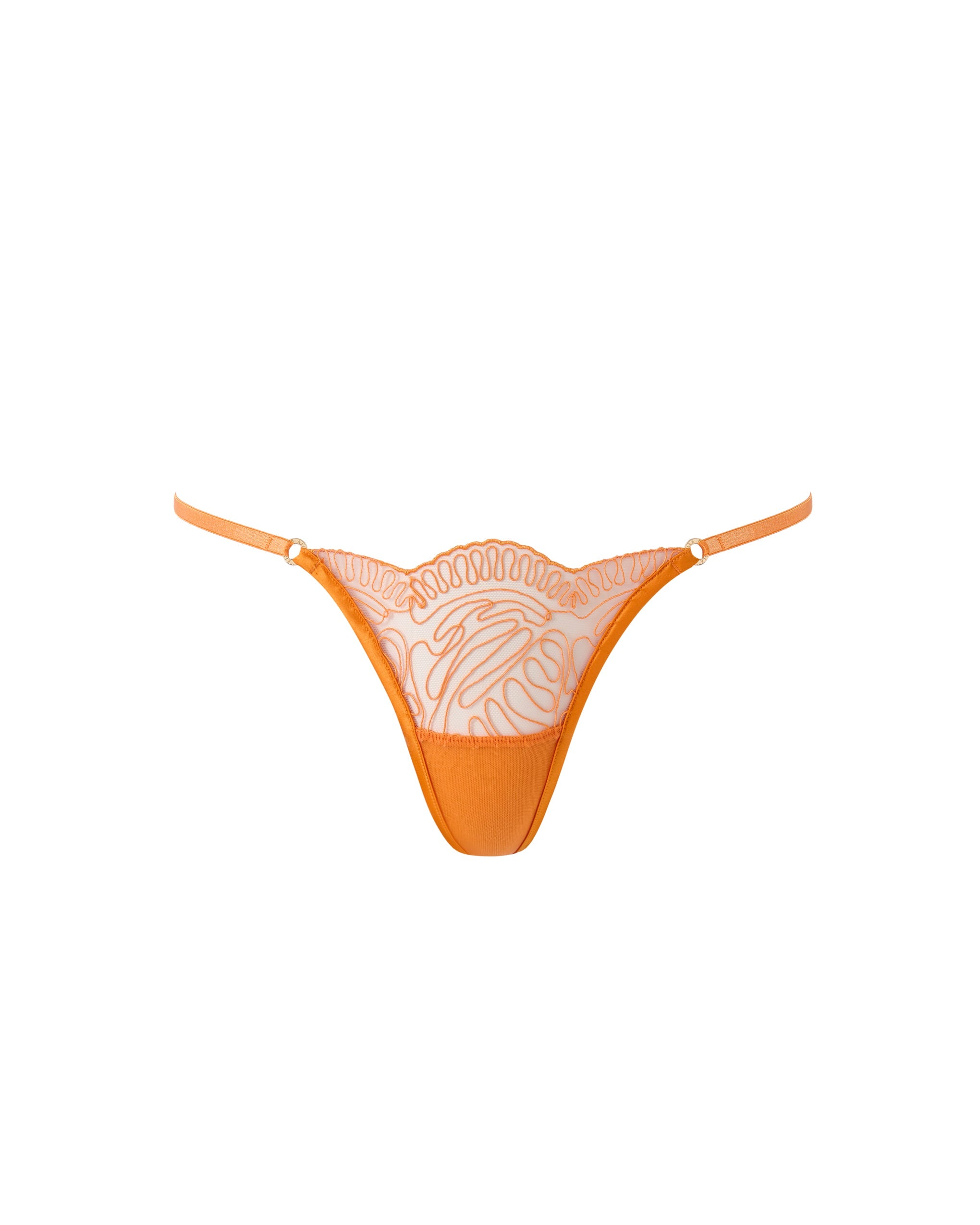 Bluebella Leliana Embroidered String Thong Orange Peel