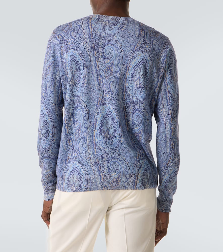 Paisley silk and cashmere sweater