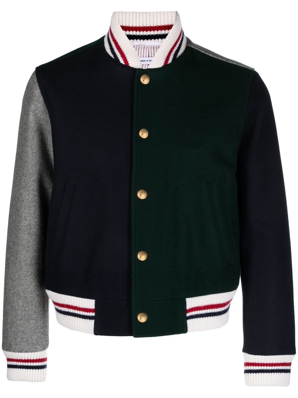 Colour-block bomber jacket - Green