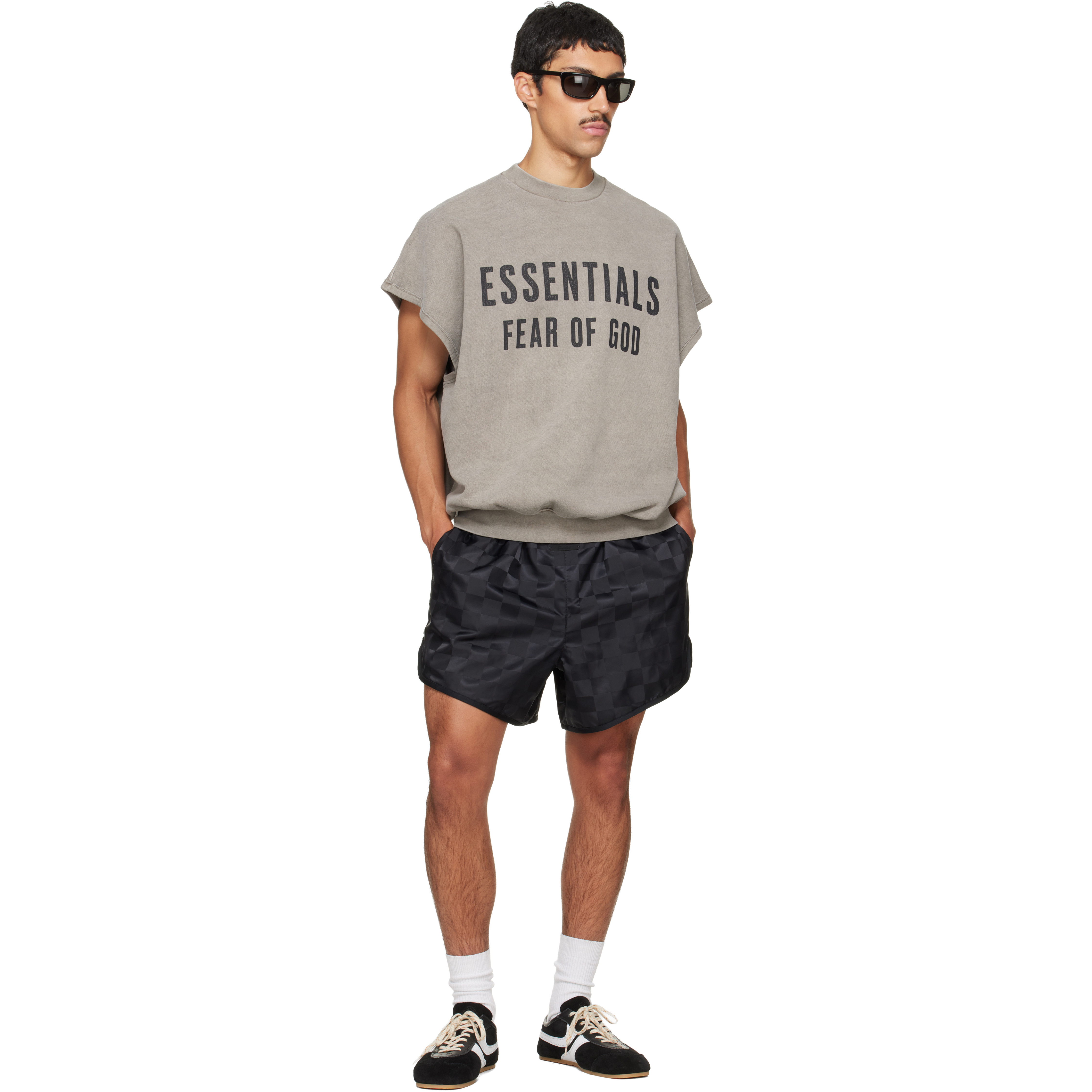 Gray Relaxed Fleece Cutoff Sweatshirt