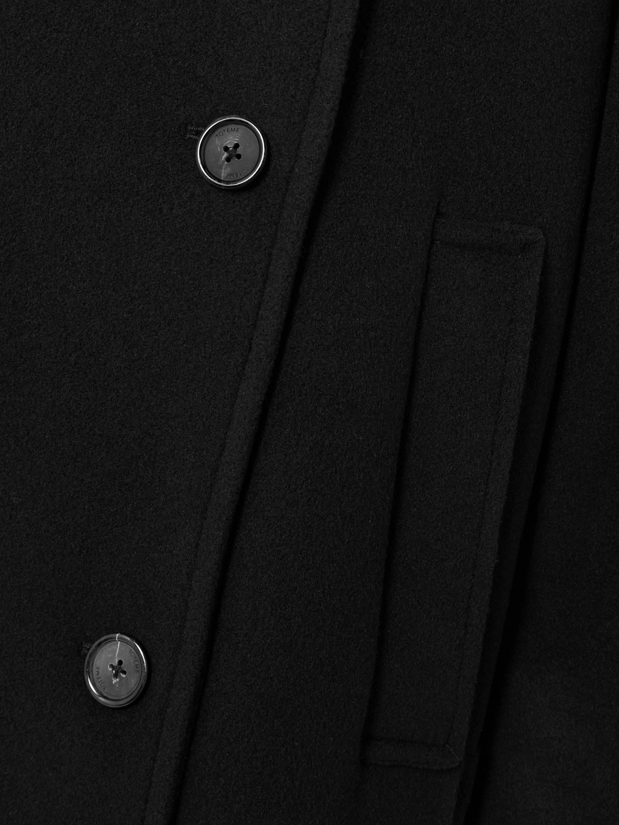 Shield Oversized Double-breasted Wool-blend Coat - Black