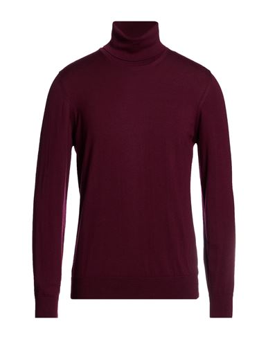 Man Turtleneck Burgundy Size 40 Merino Wool