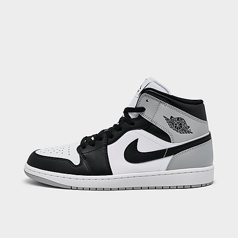 Men's Air Retro 1 Mid Casual Shoes in White/Light Smoke Grey/Black