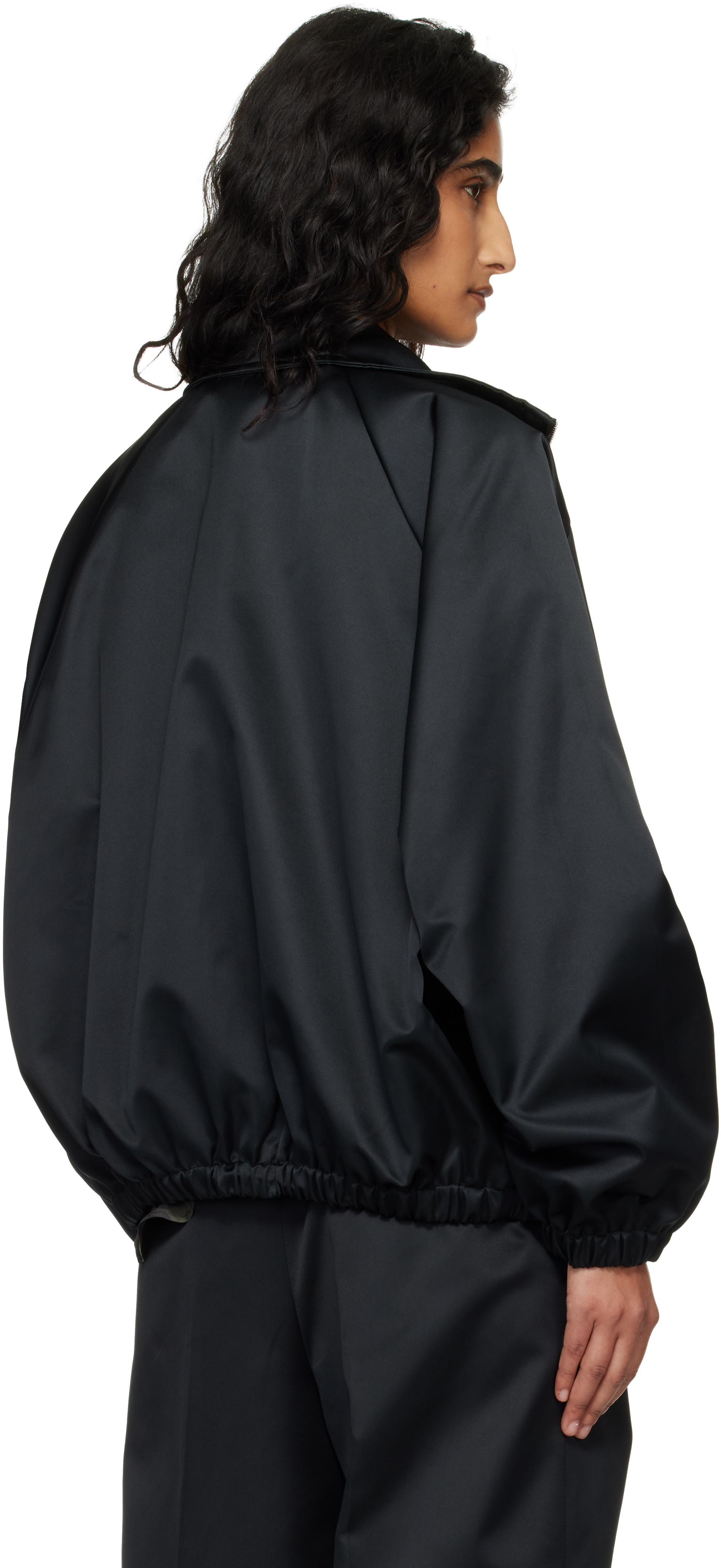 Black Baxter Satin Track Jacket