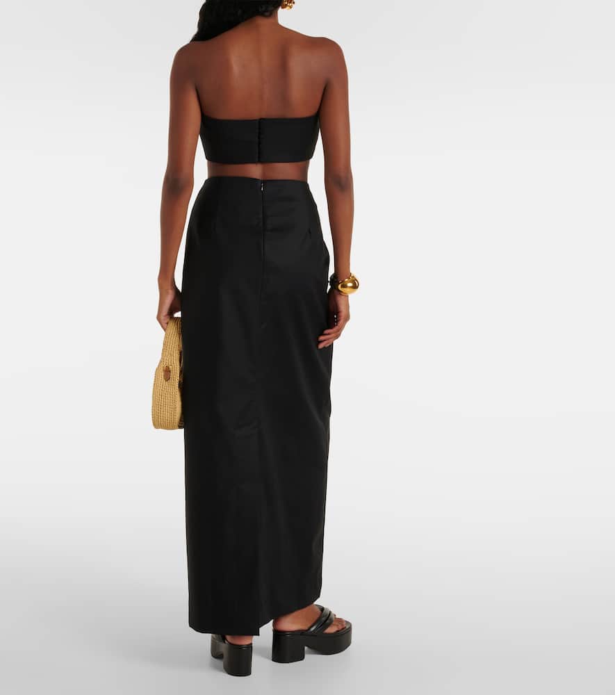 Cotton-blend maxi skirt