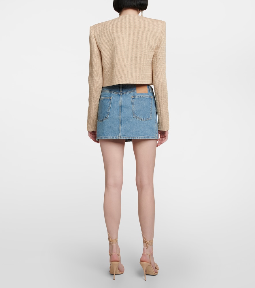 Low-rise denim miniskirt