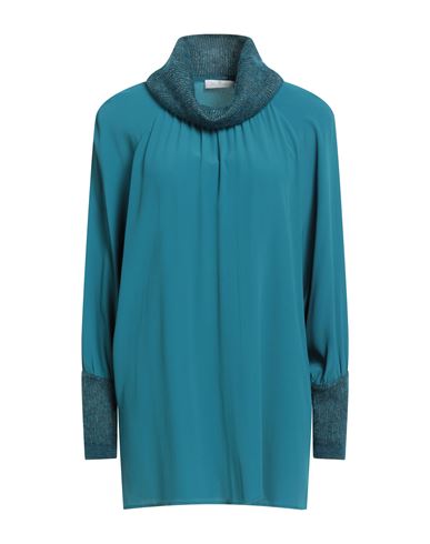 Woman Top Deep teal Size 6 Acetate, Silk