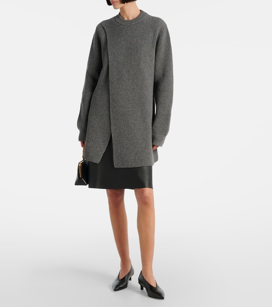 Ribbed-knit wool sweater