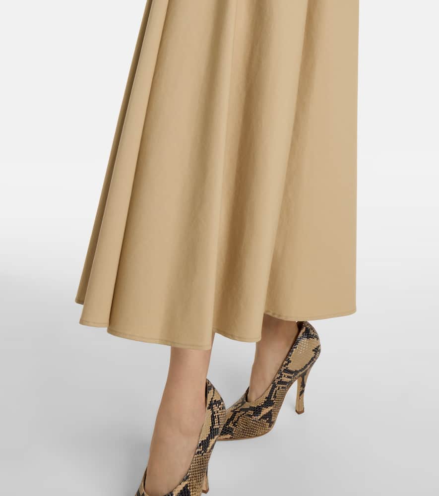 Gathered cotton midi dress