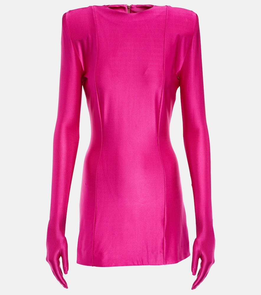 Diva gloves jersey minidress